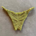 Pistachio Green Textured Tanga Bikini Bottom-0